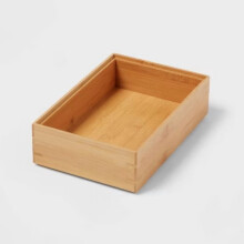 Natural Brown Rectangular Drawer Organizer 9x6 inch