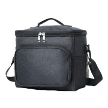 Sac de pique-nique isotherme noir 10L réutilisable avec bandoulière