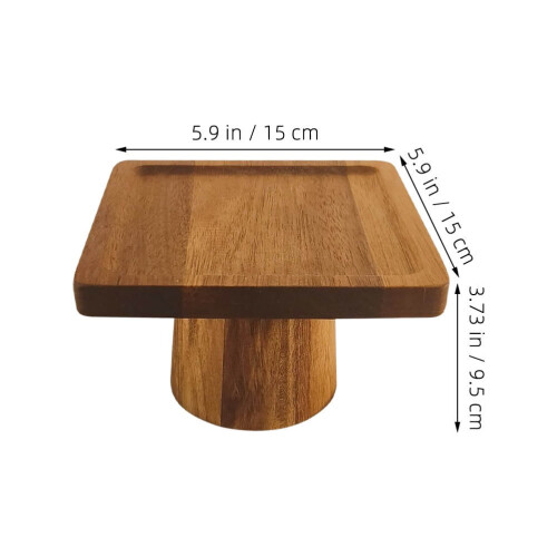 présentoir à gâteaux carré en bois, 1 pièce 1