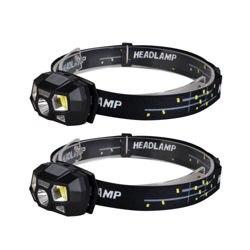 GOOHOCHY USB oppladbar LED-hodelykt XPE COB 3 moduser 2