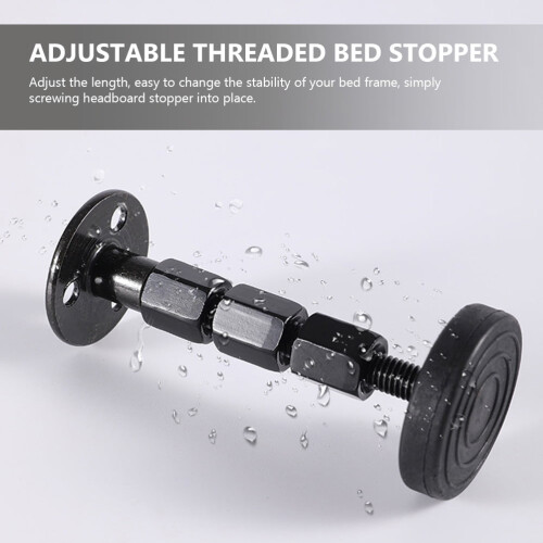 Zwarte aluminium bedframe stabilisator met schroefstopper (1 set) 1