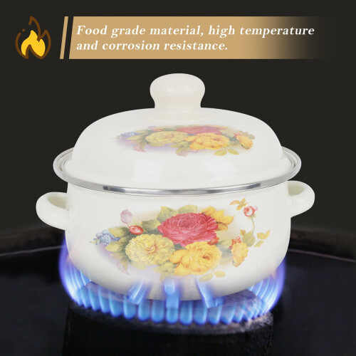 Huaq enamel stockpot flat bottom 6-quart 1
