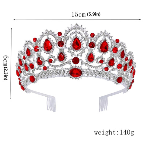 Rhinestone Brude Tiara Kam Krystal Krone til Kvinder 1