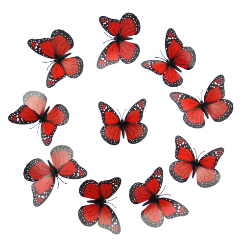 Orange Butterfly Wall Stickers 3D Realistic 10PCS