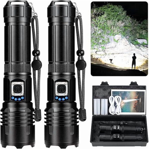ZCFlashlights LED Flashlight Rechargeable 2-Pack