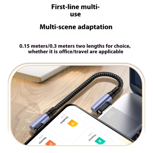USB-auf-Typ-C-Ladekabel, nylonummantelt, 15 cm 2