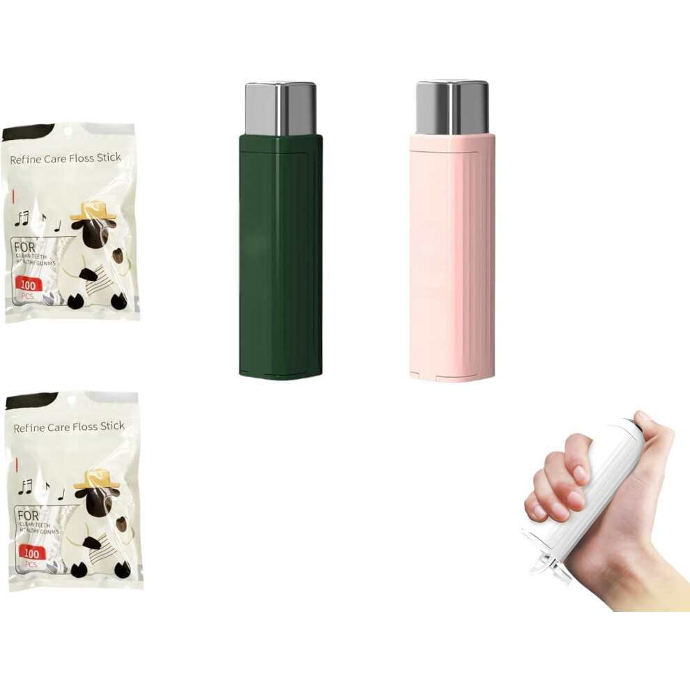 Portable floss dispenser with 100 dental floss picks