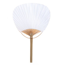 Handheld paper fan for DIY crafts bamboo handle foldable