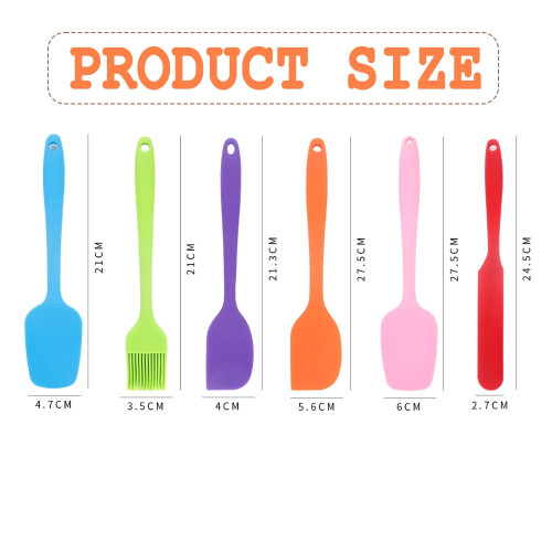Spatule din silicon alimentar, rezistente la căldură, pachet de 6, albastre 1