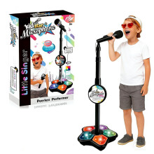 Kids Microphone Toy with Stand Music Lights Speaker Echo