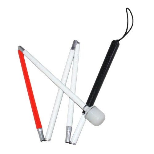 Foldable Walking Cane with Reflector Tape and Light