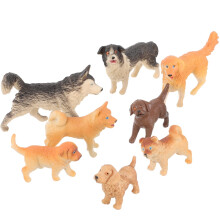 Mini Dog Figures Plastic Set 8 Pieces