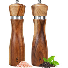 Wooden Salt and Pepper Grinder Set Oak 2-Pack