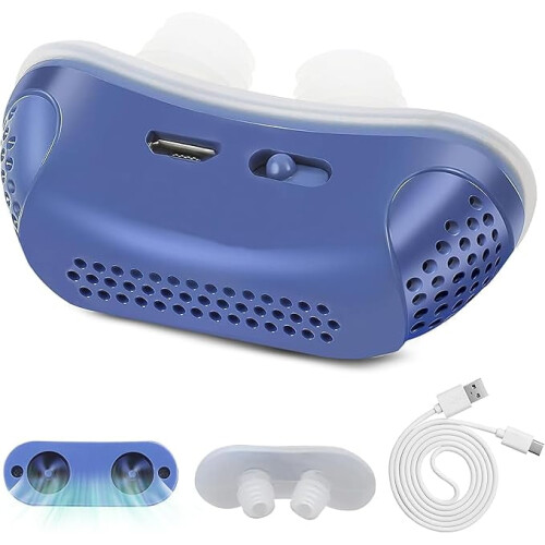 Anti-Snoring Device Blue Twin Turbine Adjustable Wind Force