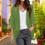 Effen oversized damesvest met pofmouwen 2
