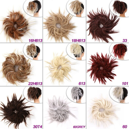 Extensión de moño de cabello sintético, rizada, elástica, scrunchie 2