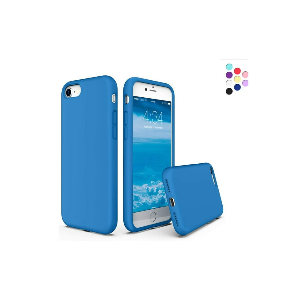 Liquid Silicone Iphone Case Aqua Shockproof Dustproof Blue 962125095302