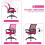 Ergonomic Office Chair Pink Adjustable Height with Armrests 6