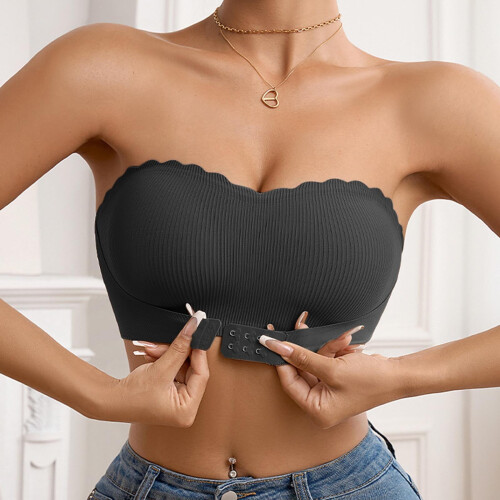 Women's Front-Closure Strapless Bra Black S 1