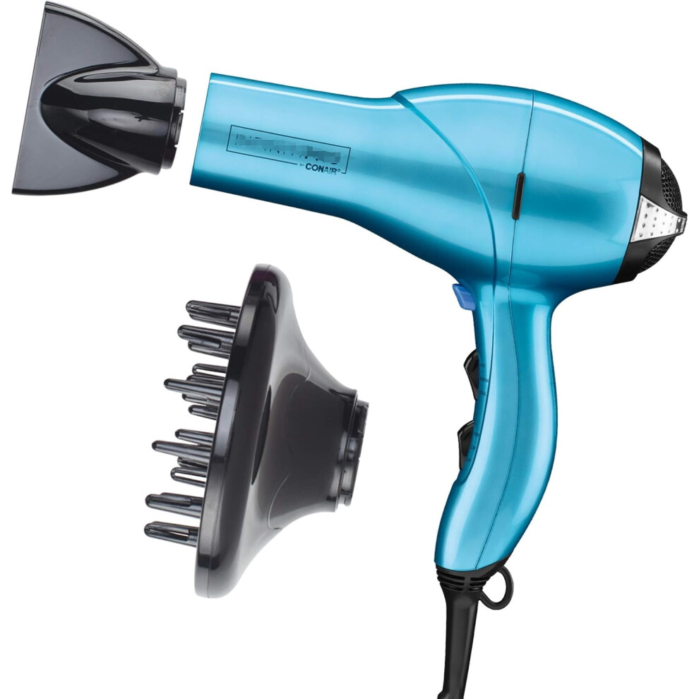 Hair Dryer Salon-Grade AC Motor with Diffuser and Nozzle