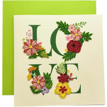 Handcrafted 3D quilling love card with envelope