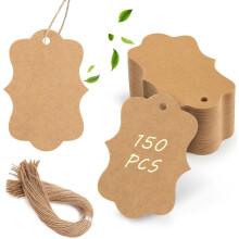 Brown Kraft Gift Tags 1.9x2.75 Inch Scalloped 150PCS
