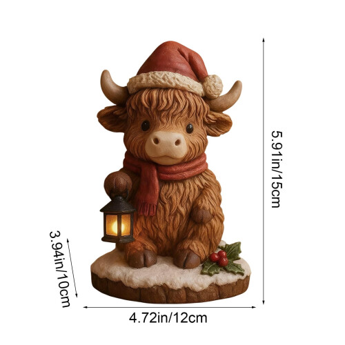 Highland Cow Night Light Figurine LED 5.9 inch 2