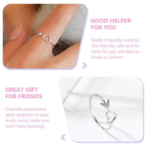 Anillo de amor y amistad para mujer, ajustable, con forma de corazón, 1 pieza. 1