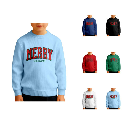 Kids Long Sleeve Crewneck Print Sweatshirt Thermal Pullover