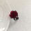 Rød Rose Justerbar Åben Ring til Kvinder Gotisk Blomsterdesign 6