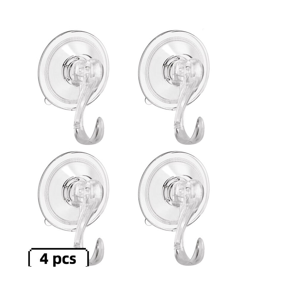 Crystal Clear Suction Cup Hooks 4-Pack 22 Lbs 962029932789