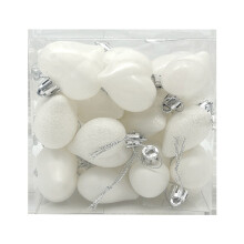 White Heart Ornaments 2x1.7 inch 24 pcs