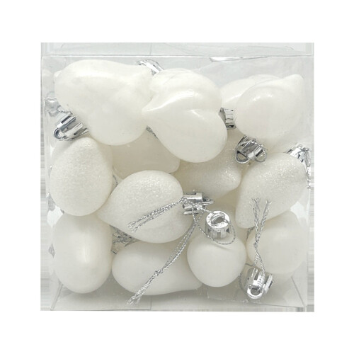 White Heart Ornaments 2x1.7 inch 24 pcs
