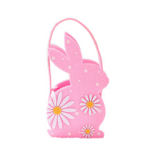 Easter bunny gift bags rabbit print felt buckets for kids