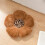 Leopard Print Flower Throw Pillow Light Brown 18in 1