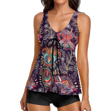 Women's tankini top tummy control modest swim top
