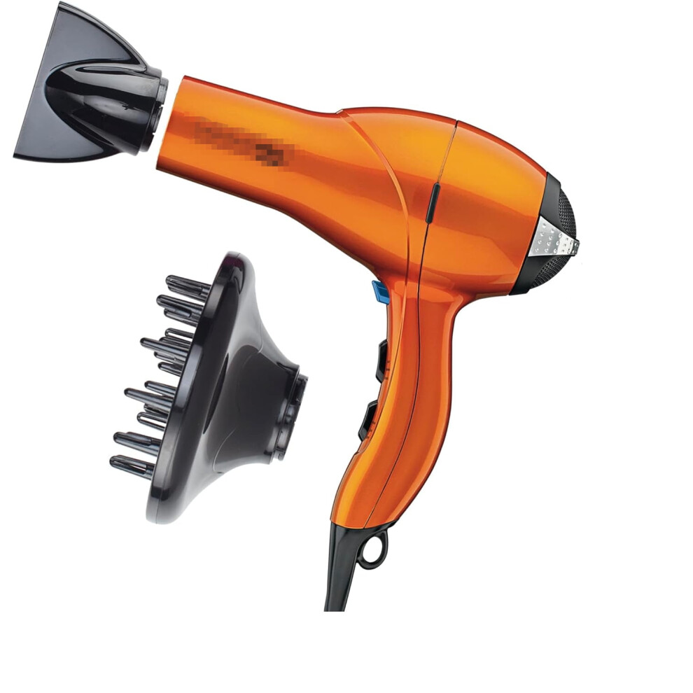 Hair Dryer Salon-Grade AC Motor with Diffuser and Nozzle