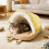 Cat Bed Cave - Soft Self-Warming Hideaway for Small to 1