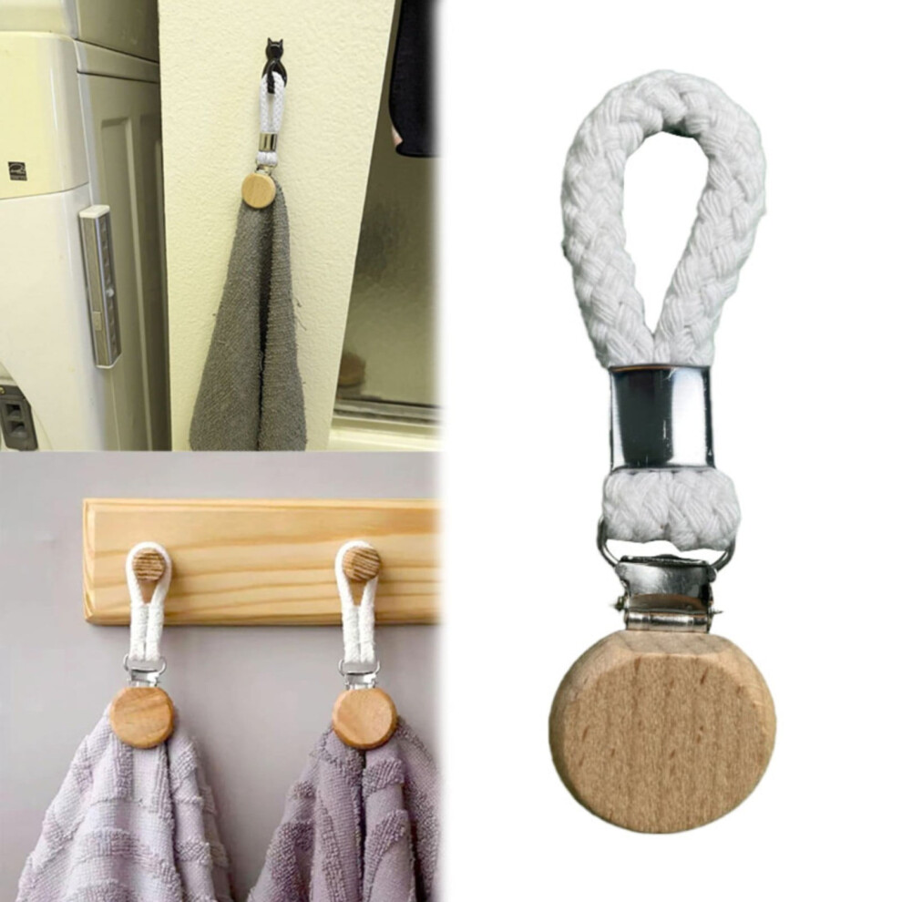 Tea Towel Clip With Rope For Kitchen Bathroom Racks 962029004370