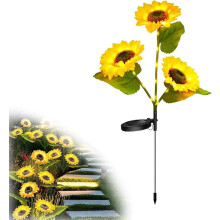 Solar Sunflowers Outdoor LED Landscape Decor 3-Head 75cm