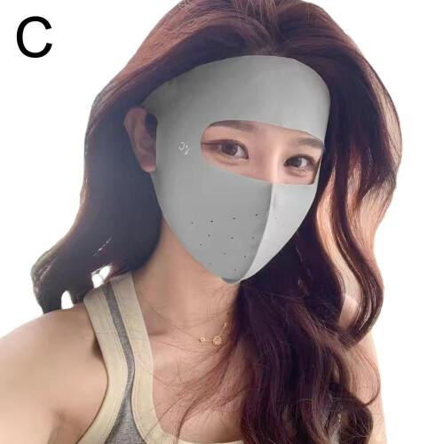 Ice silk sunscreen mask full face UV protection breathable
