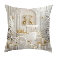 Christmas Snowman Reindeer Pillow Covers 18x18 Inch