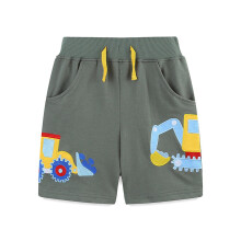Boys Cartoon Embroidery Shorts Grey 2-3 Years