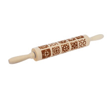 Wooden Rolling Pin with Embossed Engraving Pattern
