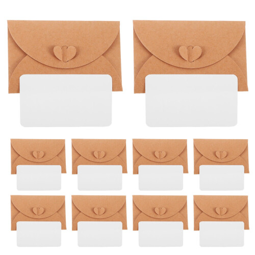 Kraft Paper Mini Envelopes with Cards 20-Pack