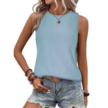 Women's printed round neck vest breathable