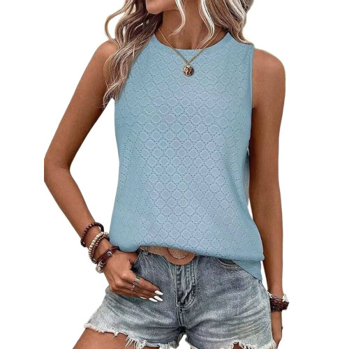 Women's printed round neck vest breathable