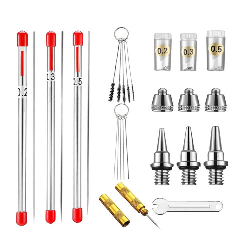 Κιτ ακροφυσίου αερογράφου0,2mm0,3mm0,5mm13 τεμάχια 2