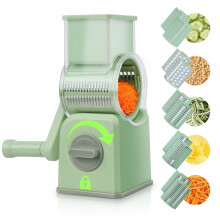 Rotary Cheese Grater with 5 Blades and Suction Base