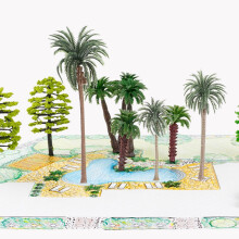 Fake Palm Trees Olive Green 20Pcs